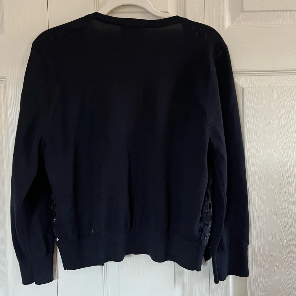 NWT DKNY Cardigan Sweater - Open Lace Front Bolero Black Womens - Large. - Picture 8 of 9